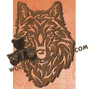 Tribal Wolf Head fretwork scroll saw pattern |The Wooden Teddy Bear