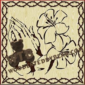 Praying Hands Framed by Thorns fretwork scroll saw pattern |The Wooden Teddy Bear