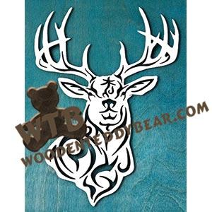 Tribal Whitetail Buck fretwork scroll saw pattern |The Wooden Teddy Bear