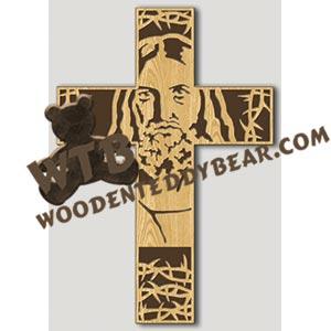 Jesus Portrait Cross #2 fretwork scroll saw pattern |The Wooden Teddy Bear