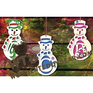 Snowman Letter Ornaments fretwork scroll saw pattern |The Wooden Teddy Bear