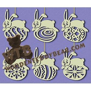 Bunny & Egg Ornaments fretwork scroll saw pattern |The Wooden Teddy Bear