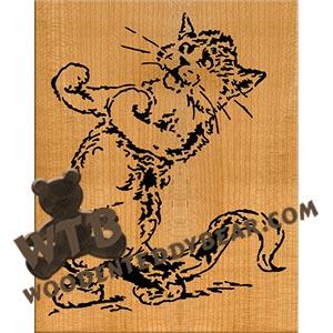 Boxing Kitty fretwork scroll saw pattern |The Wooden Teddy Bear