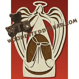Baby's Guardian Angel fretwork scroll saw pattern |The Wooden Teddy Bear