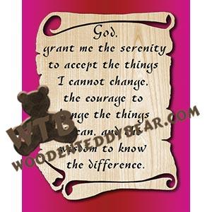 Serenity Prayer Scroll fretwork scroll saw pattern |The Wooden Teddy Bear