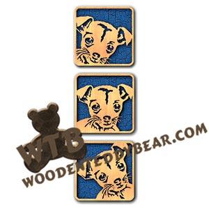 Puppy Triptych fretwork scroll saw pattern |The Wooden Teddy Bear