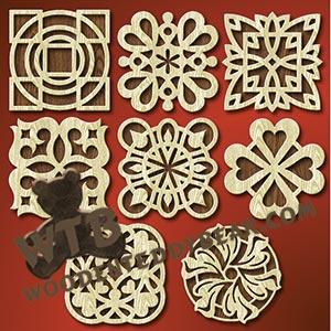 Assorted Trivets #5 fretwork scroll saw pattern |The Wooden Teddy Bear