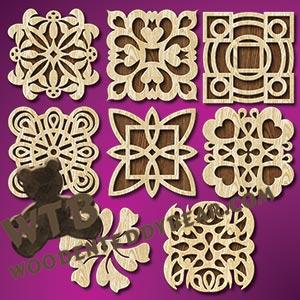 Assorted Trivets #6 fretwork scroll saw pattern |The Wooden Teddy Bear