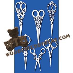 Retro Scissors Ornaments #1 fretwork scroll saw pattern |The Wooden Teddy Bear