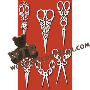 Retro Scissors Ornaments #2 fretwork scroll saw pattern |The Wooden Teddy Bear