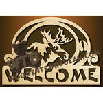 Welcome Plaque with Moose Head fretwork scroll saw pattern |The Wooden Teddy Bear
