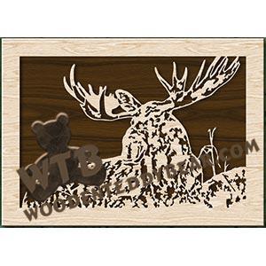 Moose at Rest fretwork scroll saw pattern |The Wooden Teddy Bear