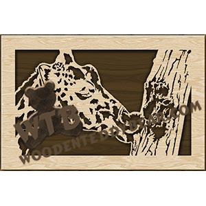 Giraffe Licking a Tree fretwork scroll saw pattern |The Wooden Teddy Bear