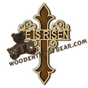 He is Risen Cross fretwork scroll saw pattern |The Wooden Teddy Bear