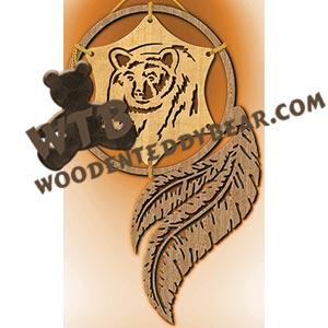 Loose-Framed Dreamcatcher Bear fretwork scroll saw pattern |The Wooden Teddy Bear