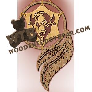 Loose-Framed Dreamcatcher Bison fretwork scroll saw pattern |The Wooden Teddy Bear