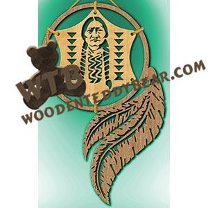 Loose-Framed Dreamcatcher Native American #2 fretwork scroll saw pattern |The Wooden Teddy Bear