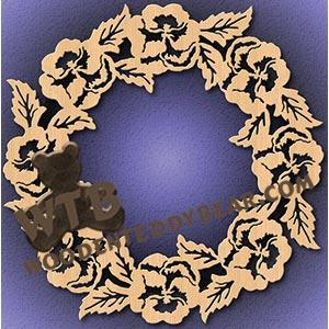 Pansy Wreath fretwork scroll saw pattern |The Wooden Teddy Bear