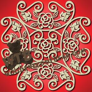 Roses Plaque fretwork scroll saw pattern |The Wooden Teddy Bear