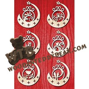 Half Moon Ornaments #2 fretwork scroll saw pattern |The Wooden Teddy Bear