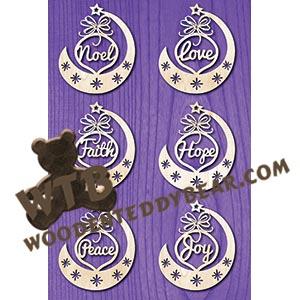 Half Moon Ornaments #4 fretwork scroll saw pattern |The Wooden Teddy Bear