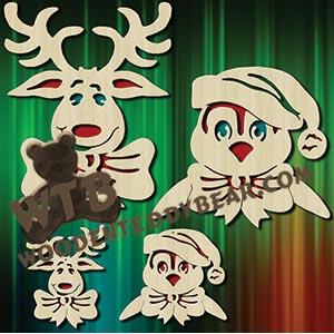 Two Plaques & Ornaments #3 fretwork scroll saw pattern |The Wooden Teddy Bear