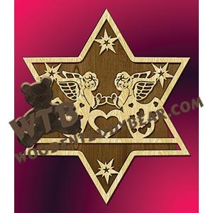 Angels in Star #2 fretwork scroll saw pattern |The Wooden Teddy Bear