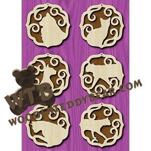 Cat Ornaments fretwork scroll saw pattern |The Wooden Teddy Bear