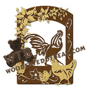 Rooster Plaque fretwork scroll saw pattern |The Wooden Teddy Bear