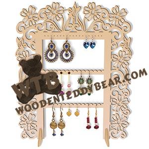 Hummingbird & Flower Earring Stand fretwork scroll saw pattern |The Wooden Teddy Bear