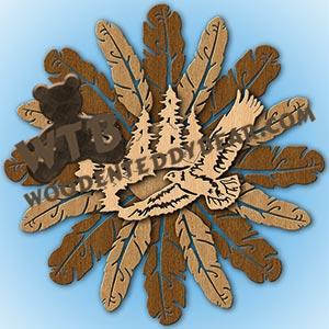 Layered Feathers Soaring Eagle Overlay fretwork scroll saw pattern |The Wooden Teddy Bear