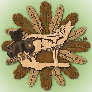 Layered Feathers Wolf Overlay fretwork scroll saw pattern |The Wooden Teddy Bear