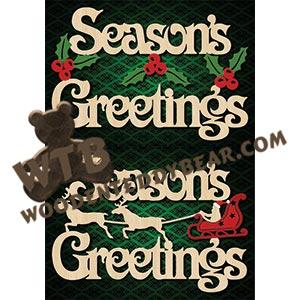 Season's Greetings fretwork scroll saw pattern |The Wooden Teddy Bear