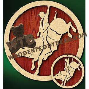 Bull Rider Plaque & Ornaments fretwork scroll saw pattern |The Wooden Teddy Bear