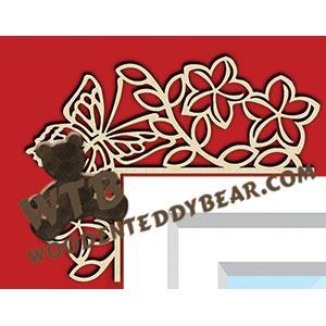 Butterfly & Flowers Decorative Corner fretwork scroll saw pattern |The Wooden Teddy Bear