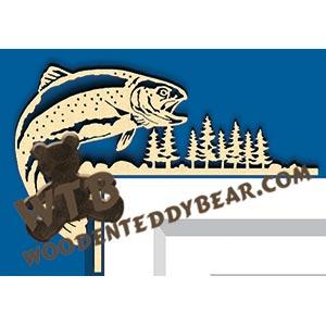 Jumping Trout Decorative Corner fretwork scroll saw pattern |The Wooden Teddy Bear