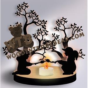 Roasting Marshmallows Tea Light fretwork scroll saw pattern |The Wooden Teddy Bear