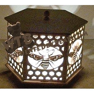 Six-Sided Bee Lamp fretwork scroll saw pattern |The Wooden Teddy Bear