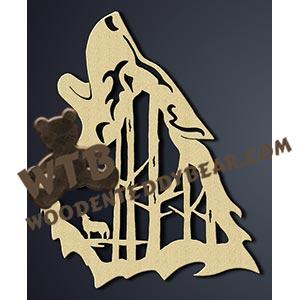 Wolf Scene fretwork scroll saw pattern |The Wooden Teddy Bear