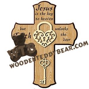 Lock & Key Cross fretwork scroll saw pattern |The Wooden Teddy Bear