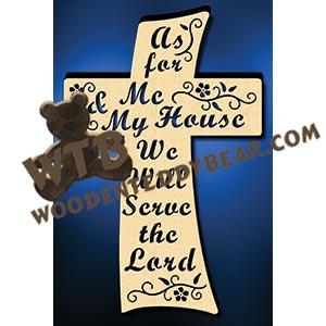 Curved Cross Serve the Lord fretwork scroll saw pattern |The Wooden Teddy Bear