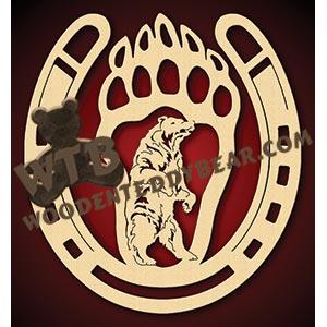 Grizzly Bear Horseshoe fretwork scroll saw pattern |The Wooden Teddy Bear