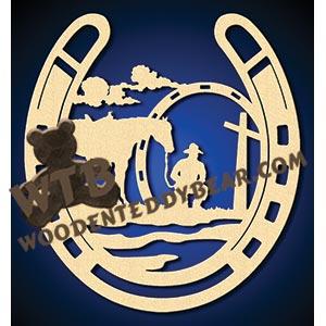 Moment of Silence Horseshoe Male fretwork scroll saw pattern |The Wooden Teddy Bear