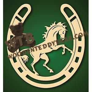 Rearing Horse Horseshoe fretwork scroll saw pattern |The Wooden Teddy Bear