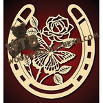 Rose & Butterfly Horseshoe fretwork scroll saw pattern |The Wooden Teddy Bear