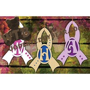 Awareness Ribbon Letter Ornaments fretwork scroll saw pattern |The Wooden Teddy Bear