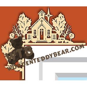 Church Decorative Corner fretwork scroll saw pattern |The Wooden Teddy Bear