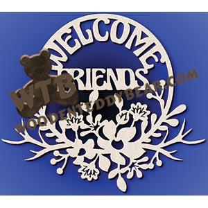 Welcome Friends Flower Frame fretwork scroll saw pattern |The Wooden ...