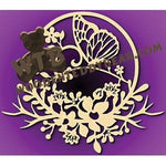 Butterfly in Flower Frame fretwork scroll saw pattern |The Wooden Teddy Bear