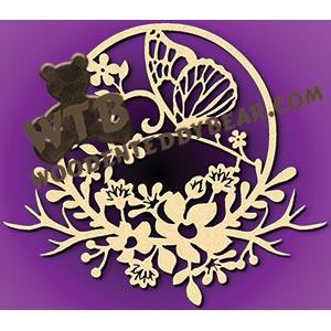 Butterfly in Flower Frame fretwork scroll saw pattern |The Wooden Teddy Bear
